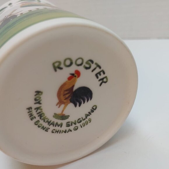Vintage 1999 Roy Kirkham Rooster Fine Bone TEA/COFFEE MUG FarmHouse collectible - Picture 2 of 3